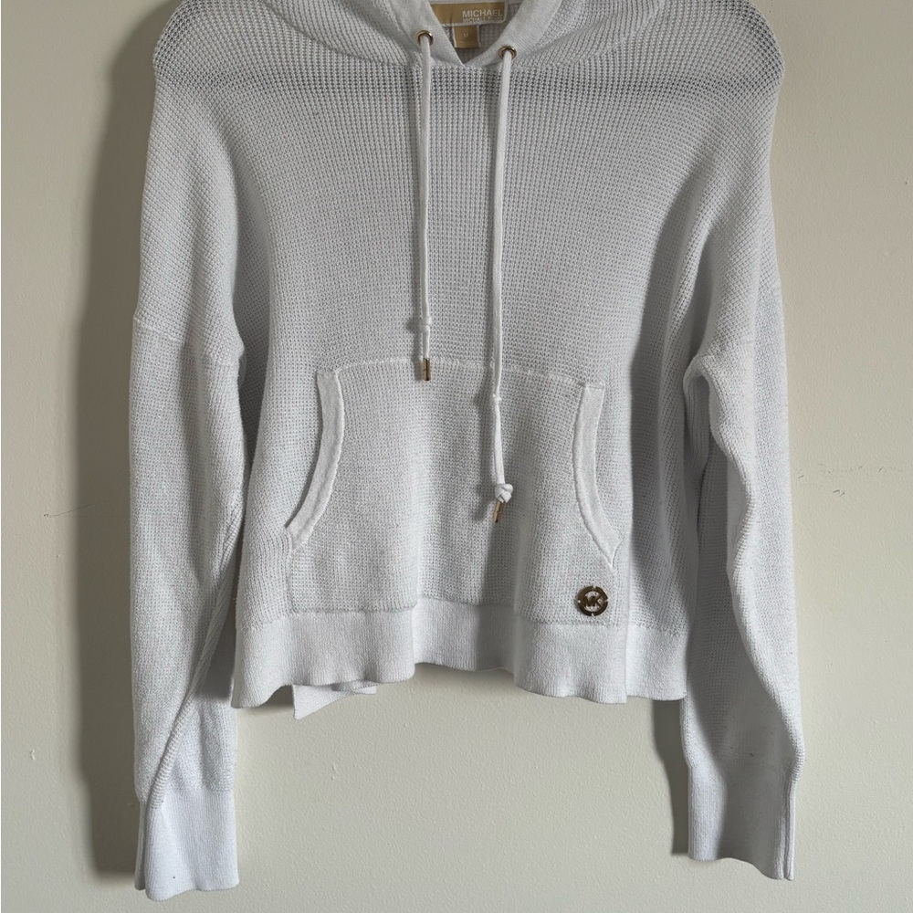 Michael Kors White Knit Hoodie